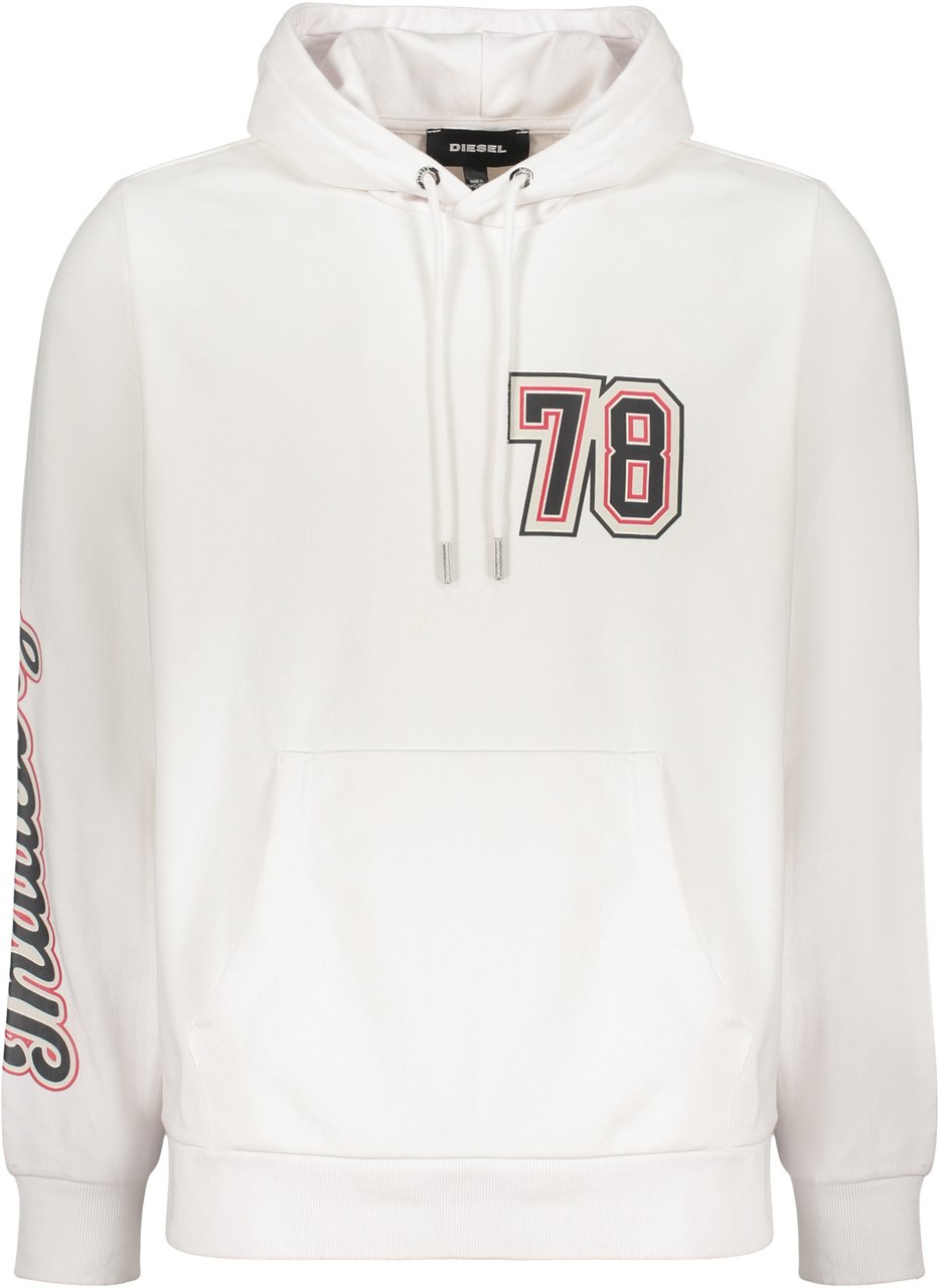 Diesel White sweatshirt with hood Wit