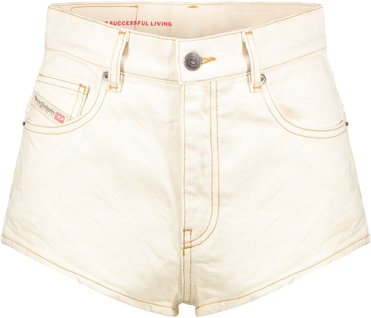 Diesel Light denim shorts with high waist Wit