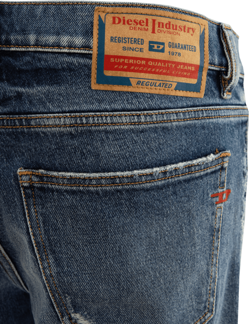 Diesel Heren D-Strukt Slim Fit Jeans Blauw Blauw