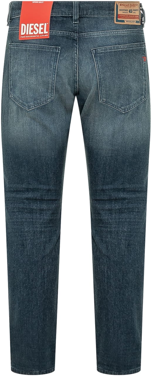Diesel Jeans a Gamba Dritta con Effetto Sfumato Blauw