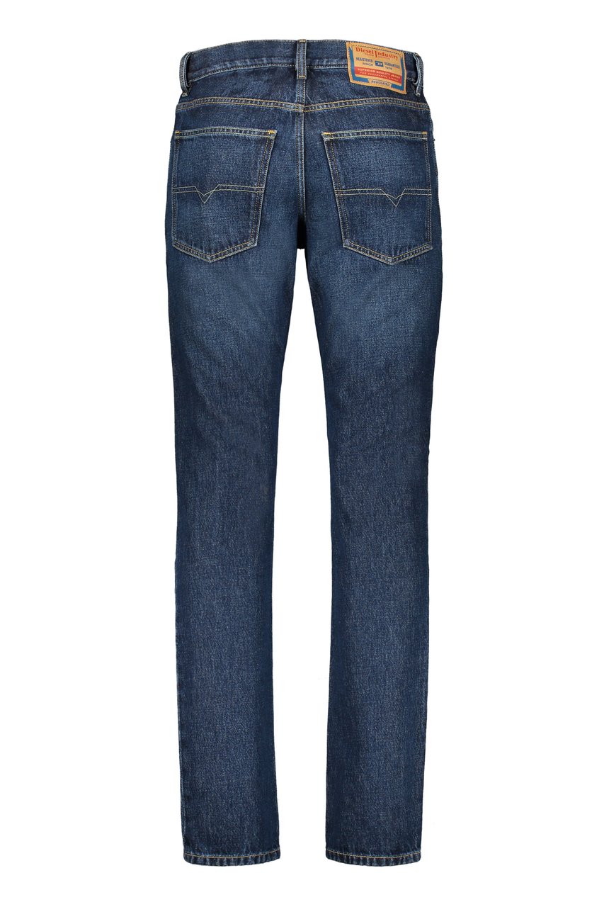 Diesel Dark Blue Straight High Waist Jeans Blauw