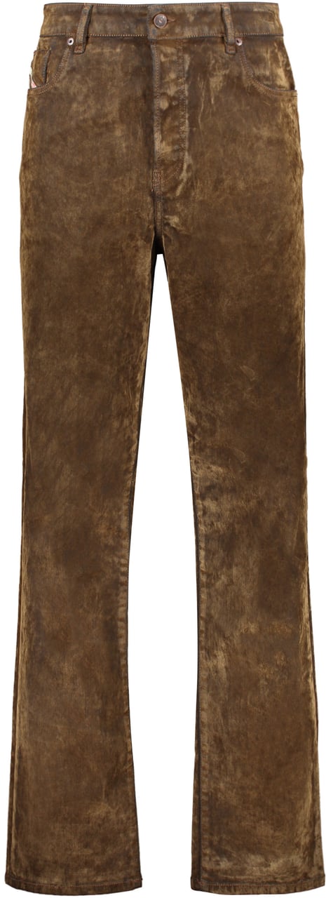 Diesel Wide leg brown pants, elegant and comfortable Bruin
