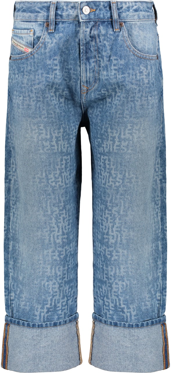 Diesel Baggy denim jeans with turned-up hem Blauw