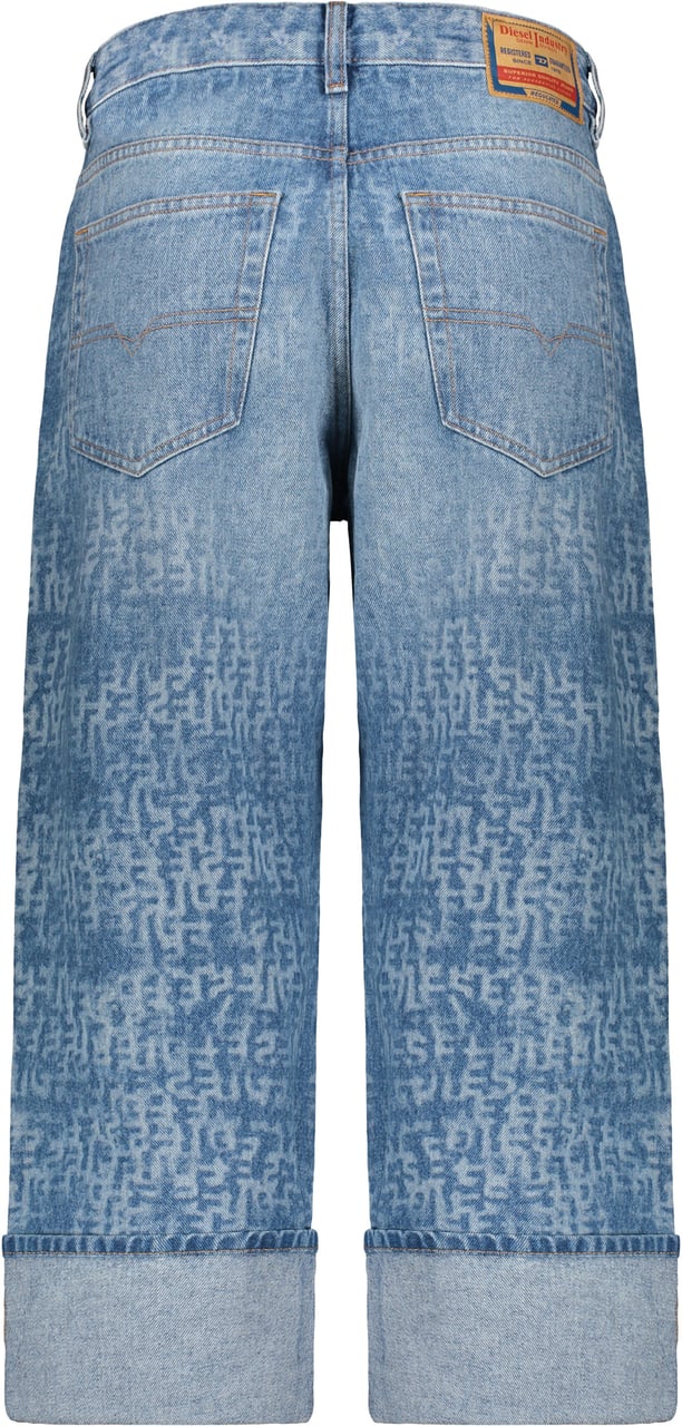 Diesel Baggy denim jeans with turned-up hem Blauw