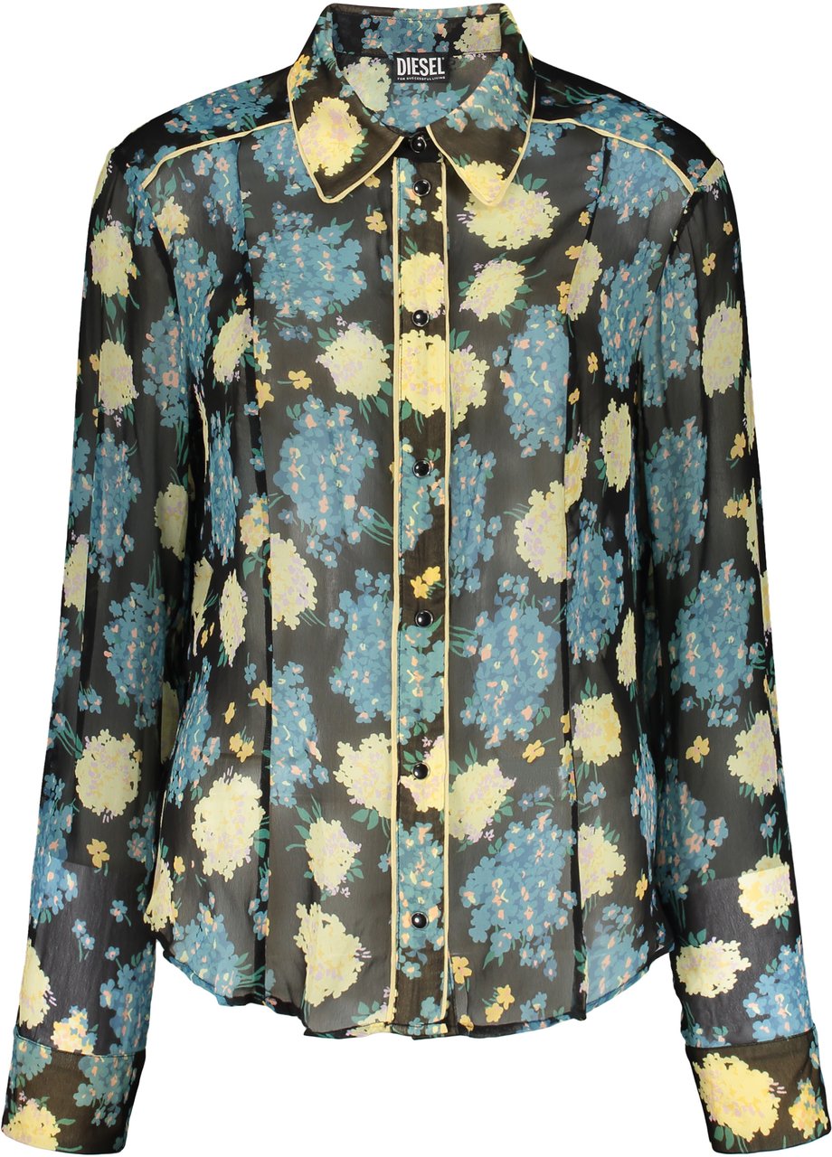 Diesel Light floral shirt Zwart