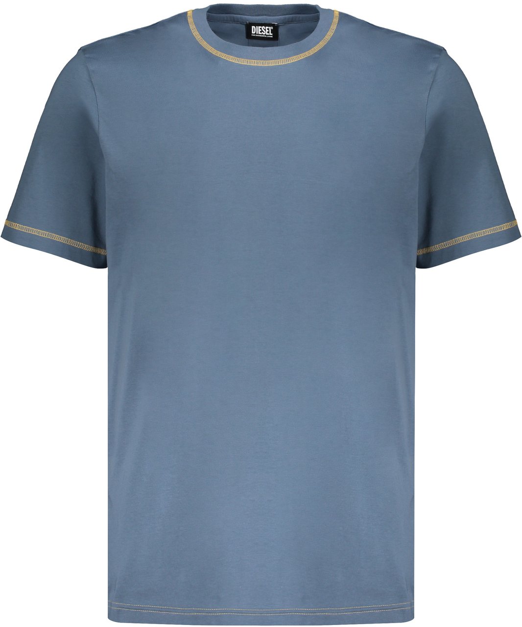 Diesel Complete cotton jersey two-piece pajama set with simple T-shirt Blauw