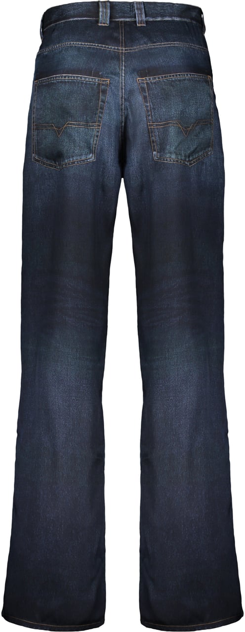 Diesel Long denim-print trousers Blauw