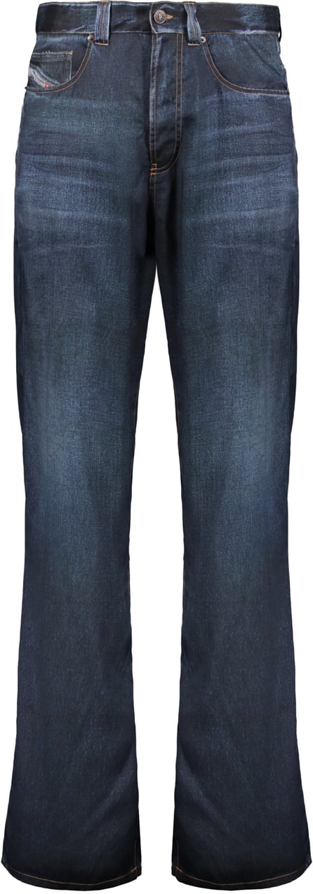 Diesel Long denim-print trousers Blauw