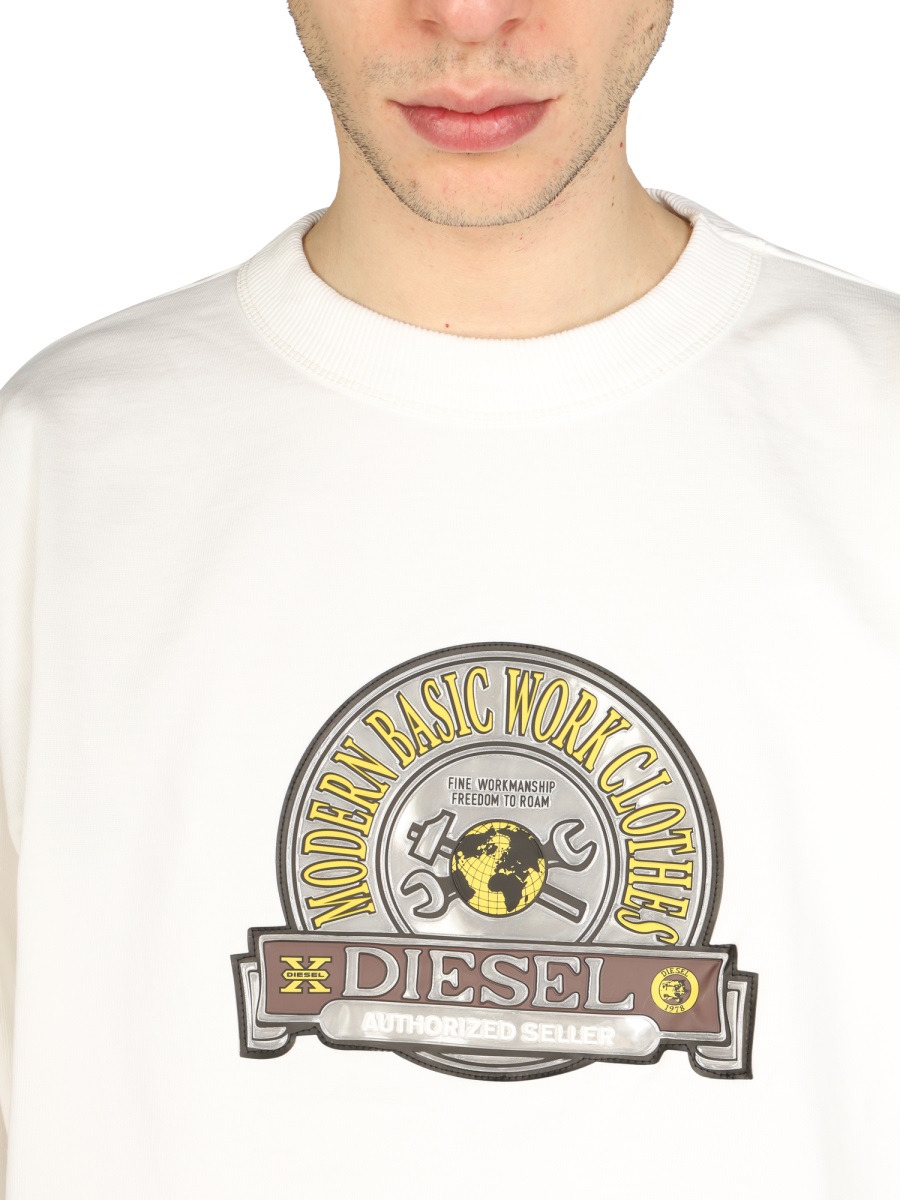 Diesel Graphic Logo Patch Sweatshirt Wit