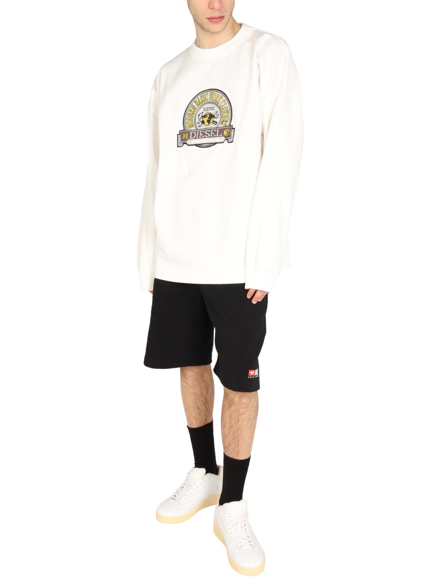 Diesel Graphic Logo Patch Sweatshirt Wit