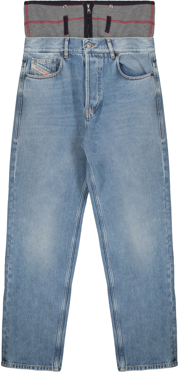 Diesel Light denim jeans with straight cut Blauw