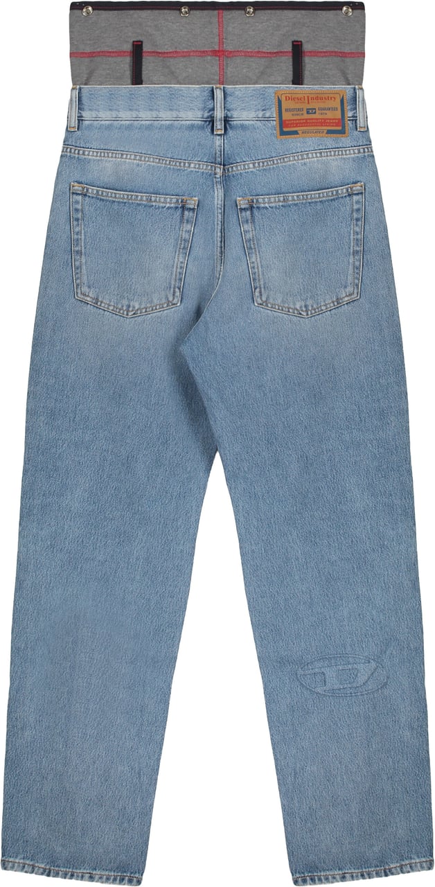Diesel Light denim jeans with straight cut Blauw