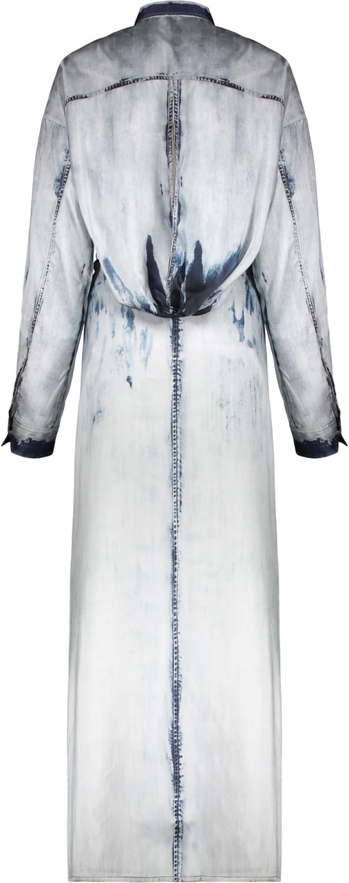 Diesel Two-piece denim effect outfit with oversized skirt Blauw