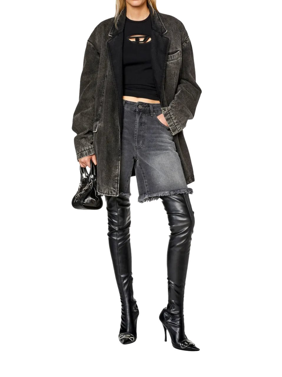 Diesel T Angie Top Black Zwart