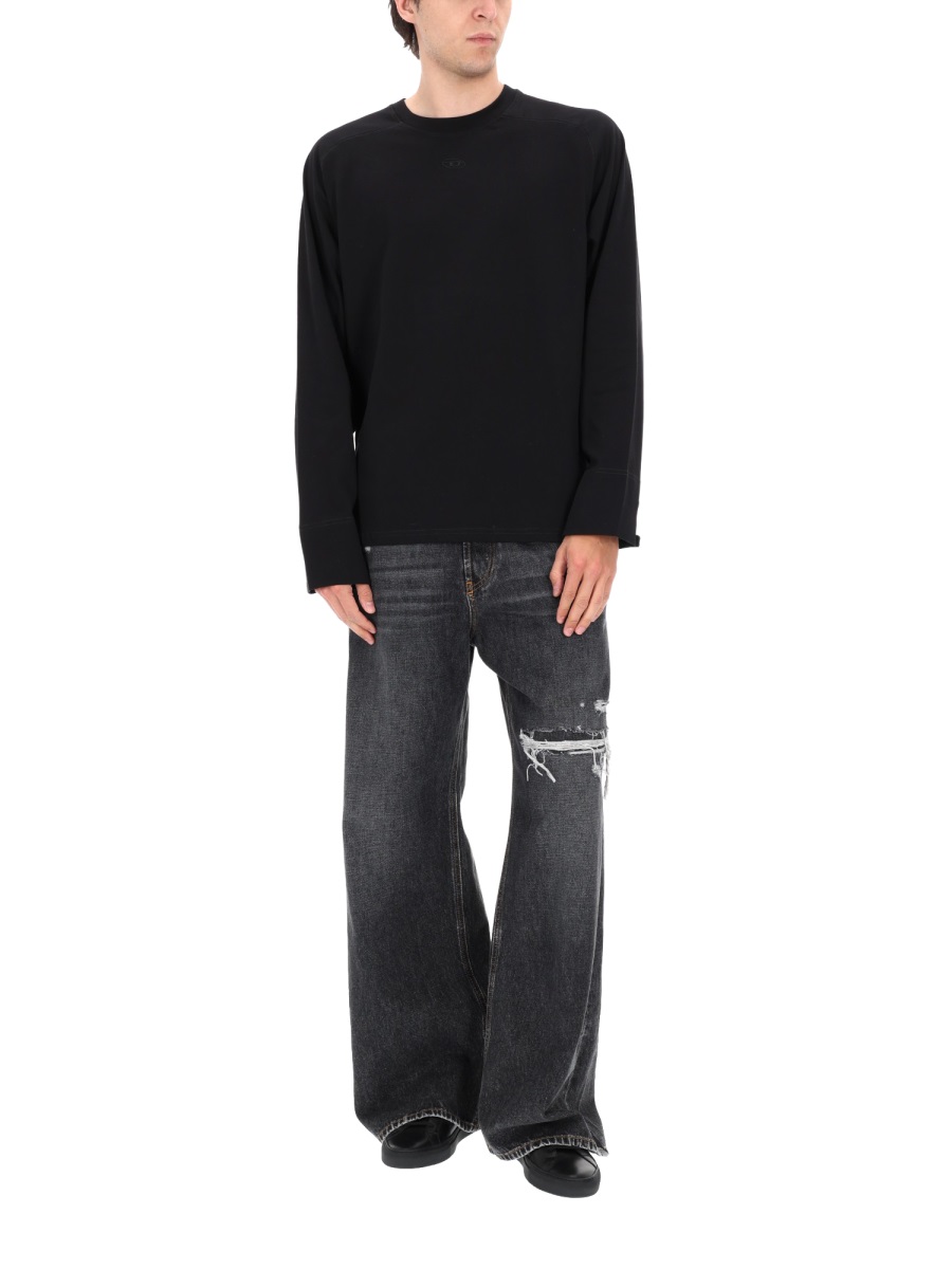 Diesel D-Rise Wide-Leg Faded Black Jeans Zwart