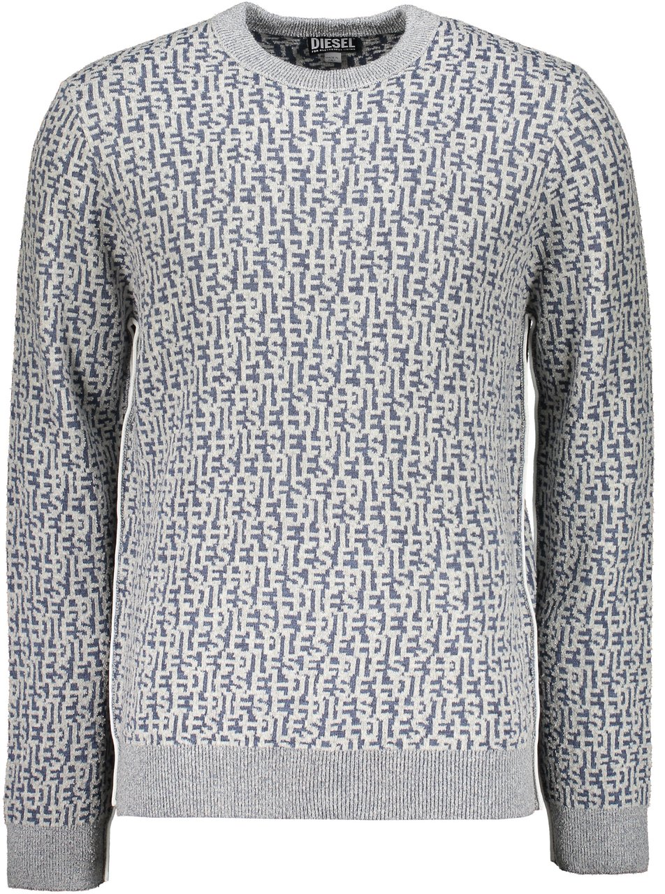 Diesel Round neck sweater with pattern Blauw