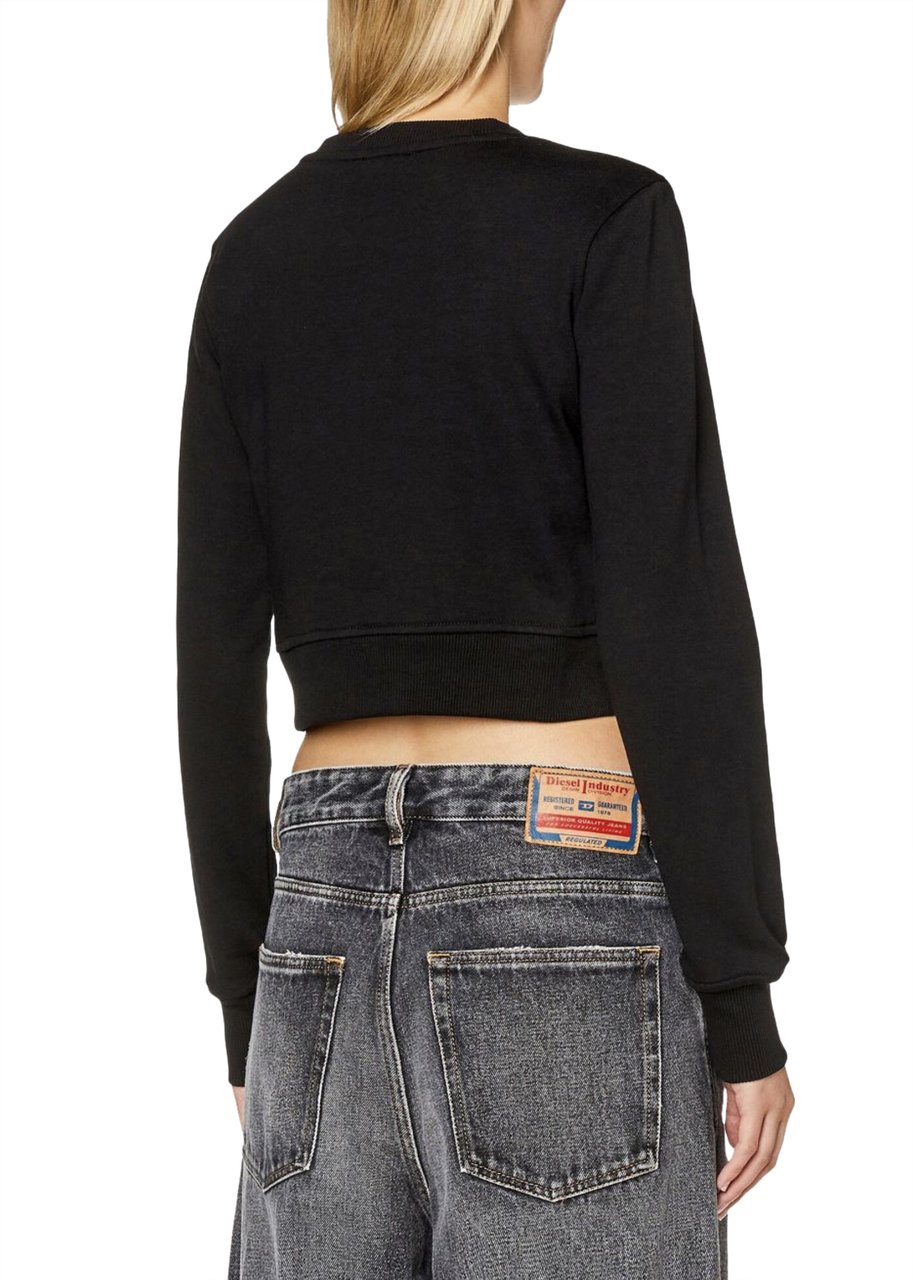 Diesel Cropped Sweatshirt Slimmy Od Black Zwart