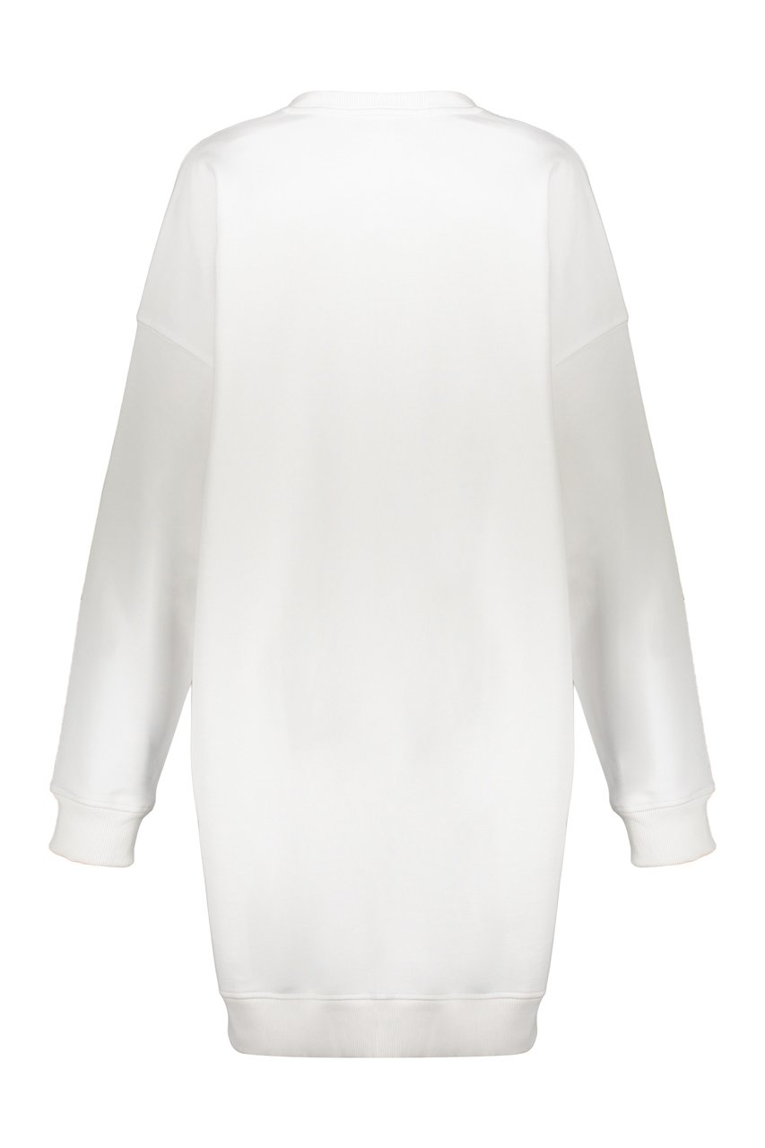 Diesel Logo print cotton sweaterdress Wit