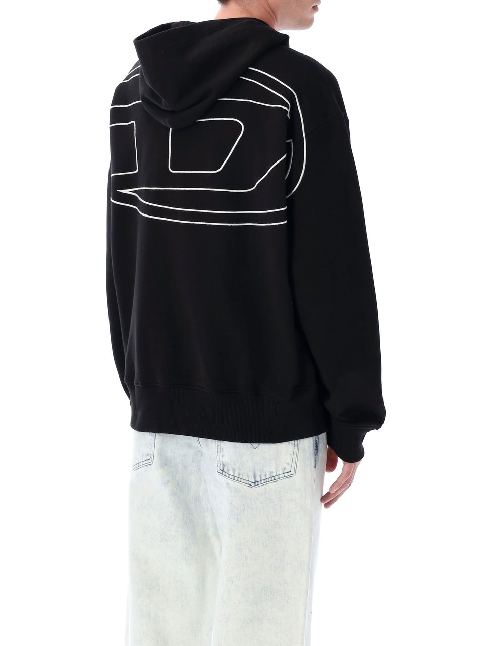Diesel Diesel black S-Macs-Hood-Megoval-D hoodie Zwart