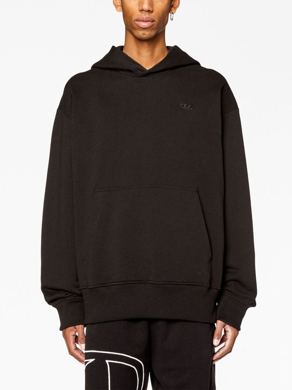 Diesel Diesel black S-Macs-Hood-Megoval-D hoodie Zwart