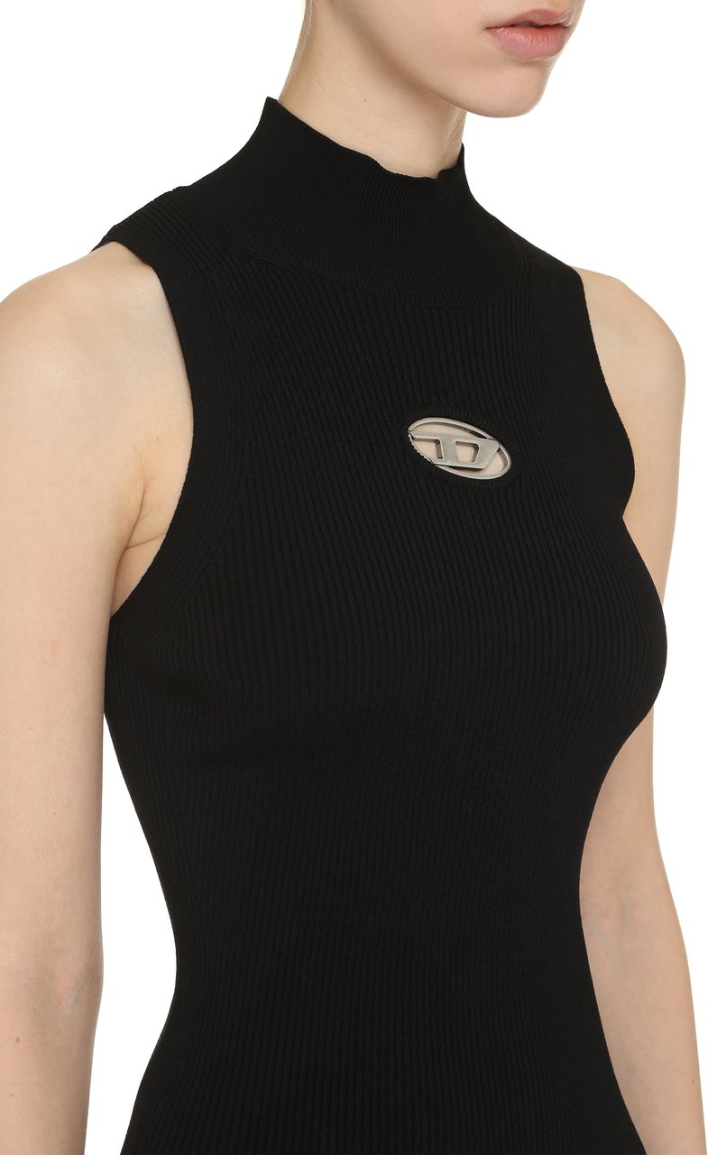 Diesel M-Onervax knitted turtleneck dress Zwart