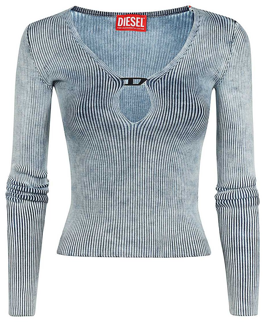 Diesel Logo print long sleeve top Blauw