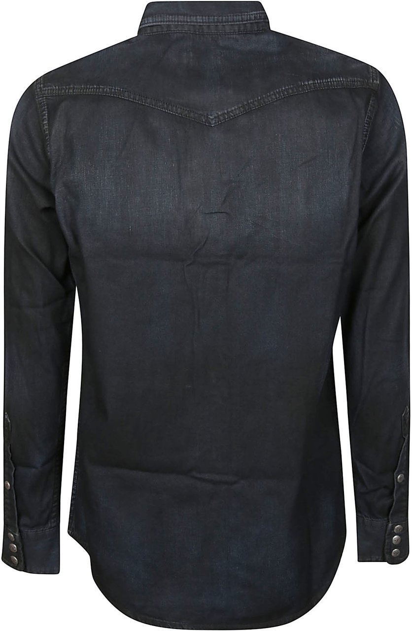 Diesel Long Sleeve D-vega Shirt Blue Blauw