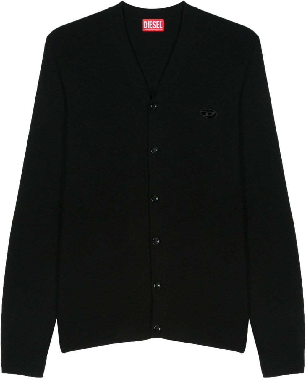 Diesel Black K Zannis Wool Recycled Cashmere Cardigan Zwart