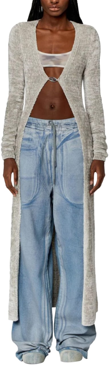 Diesel Cardigan Logo Grey Grijs