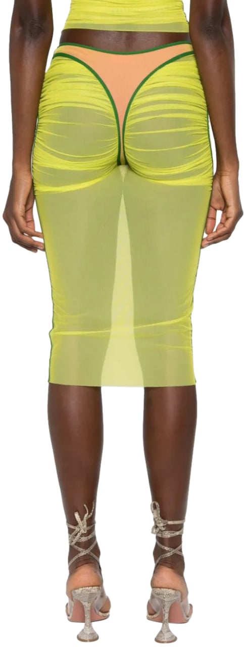 Diesel Ruffled Mesh Skirt Orange/green Groen