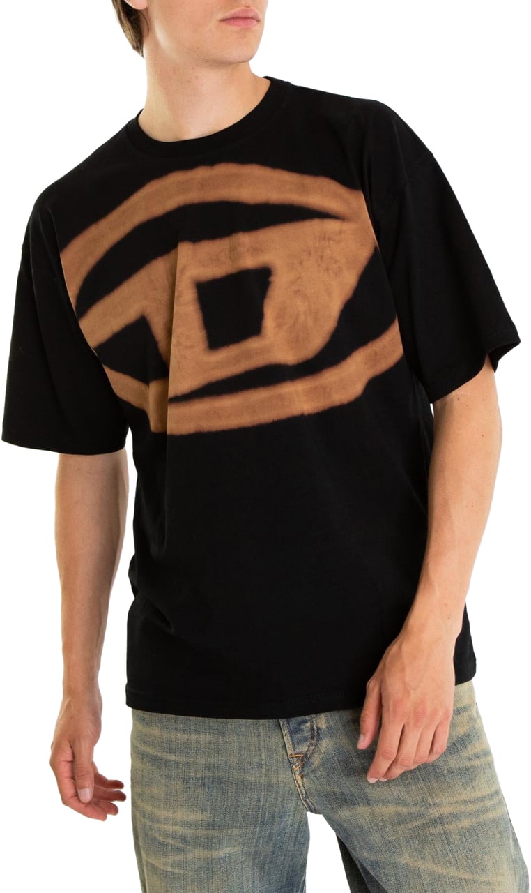 Diesel Heren T-Boxt-Bleach T-Shirt Zwart Zwart