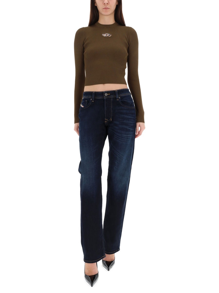 Diesel M-Valari Ribbed Cut-Out Top Zwart