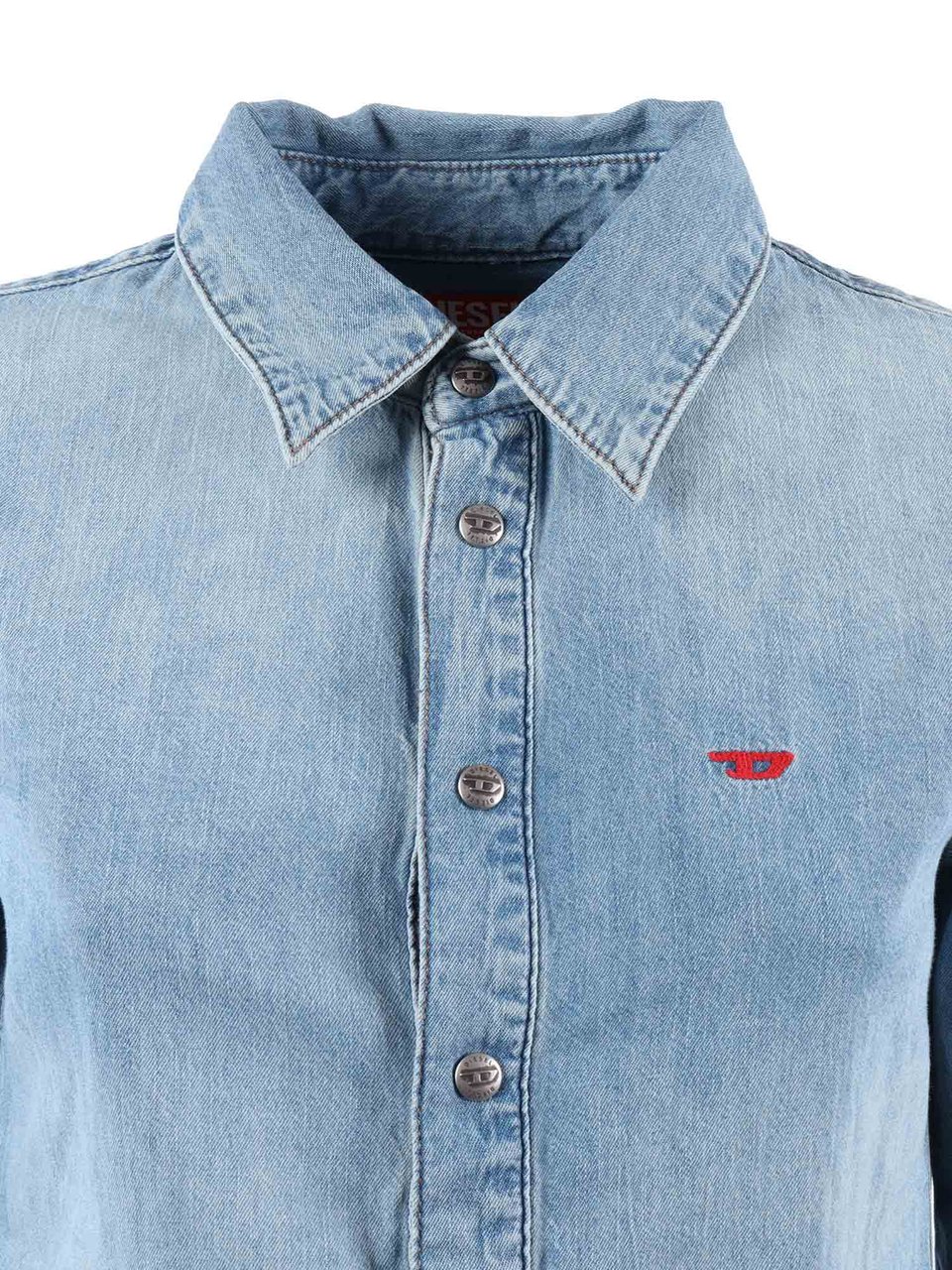 Diesel De-Eazy Logo Denim Shirt Blauw