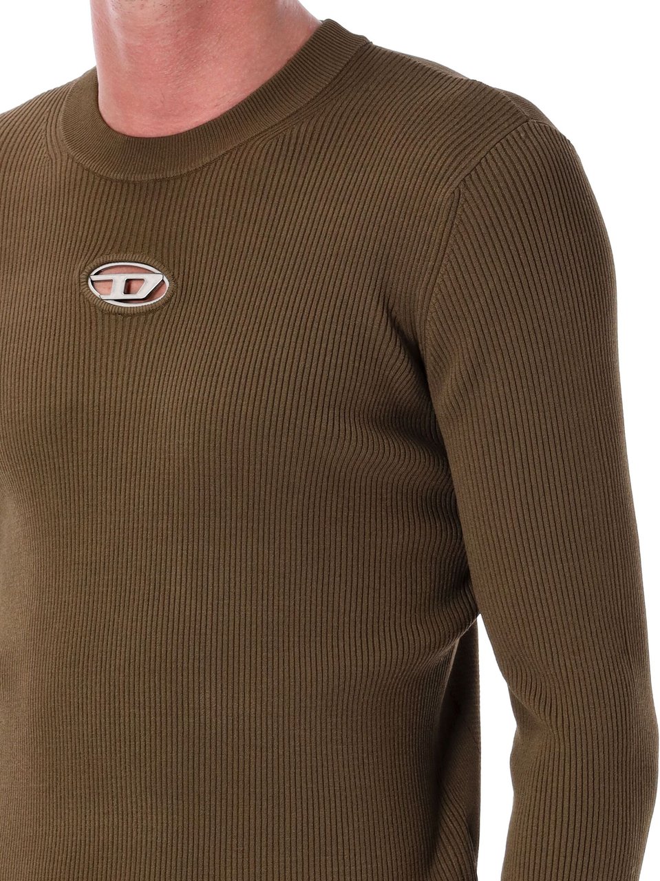 Diesel Oval D Sweater Military Green Groen