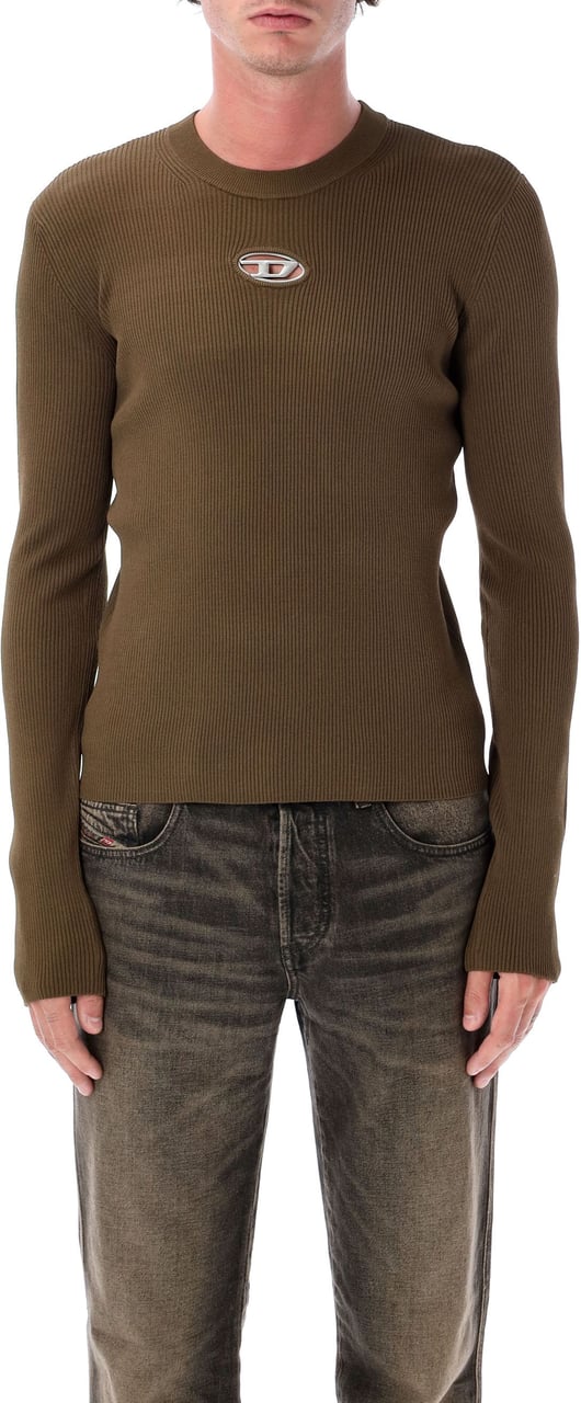 Diesel Oval D Sweater Military Green Groen
