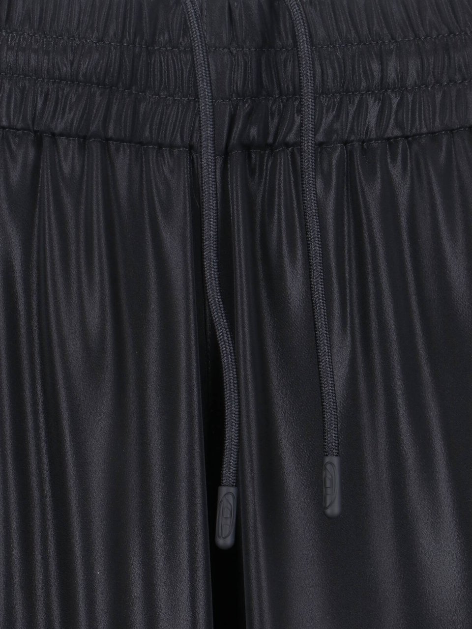 Diesel Mid-Rise Black Pants With Adjustable Waist And Subtle Logo Zwart