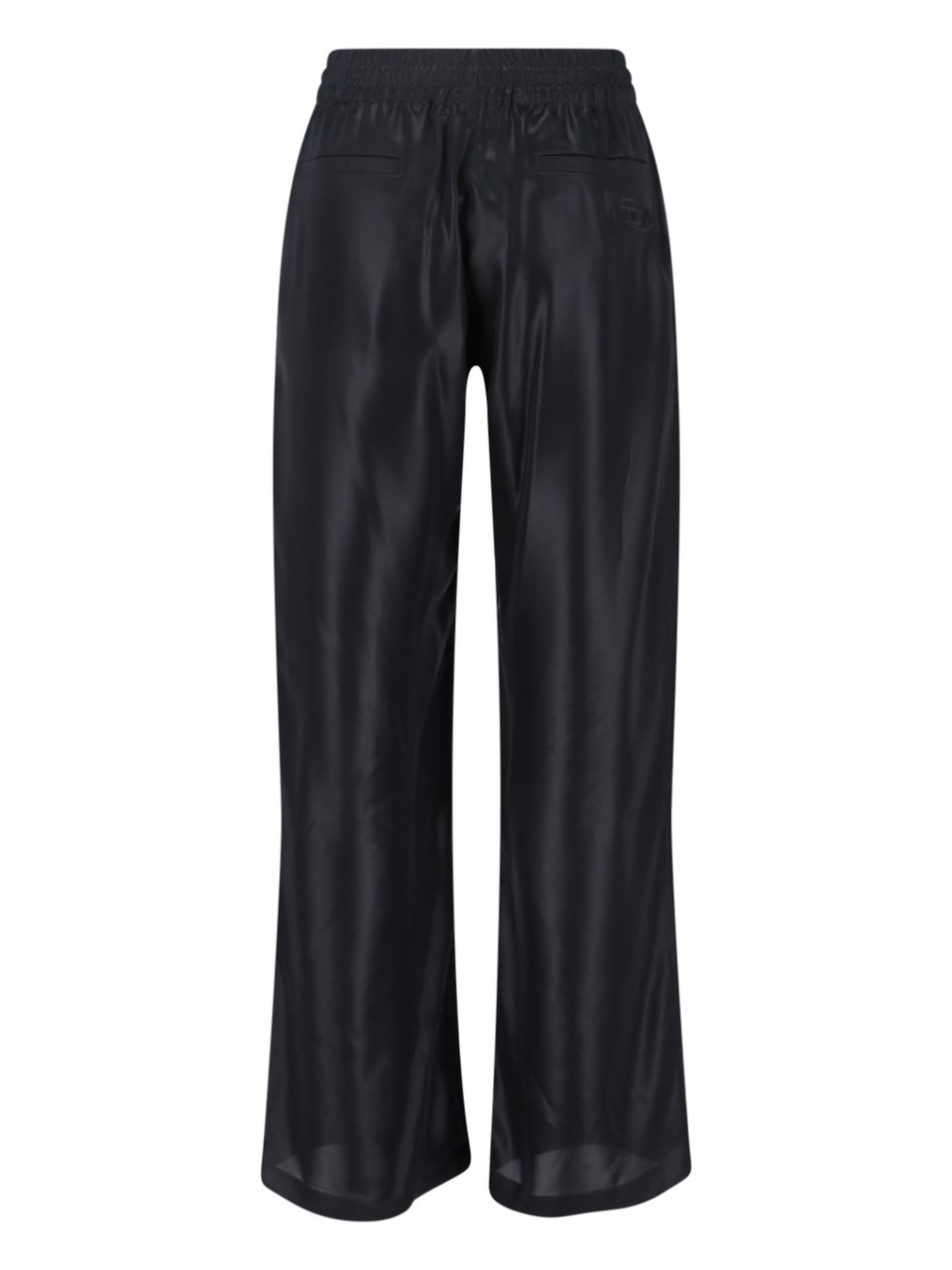 Diesel Mid-Rise Black Pants With Adjustable Waist And Subtle Logo Zwart