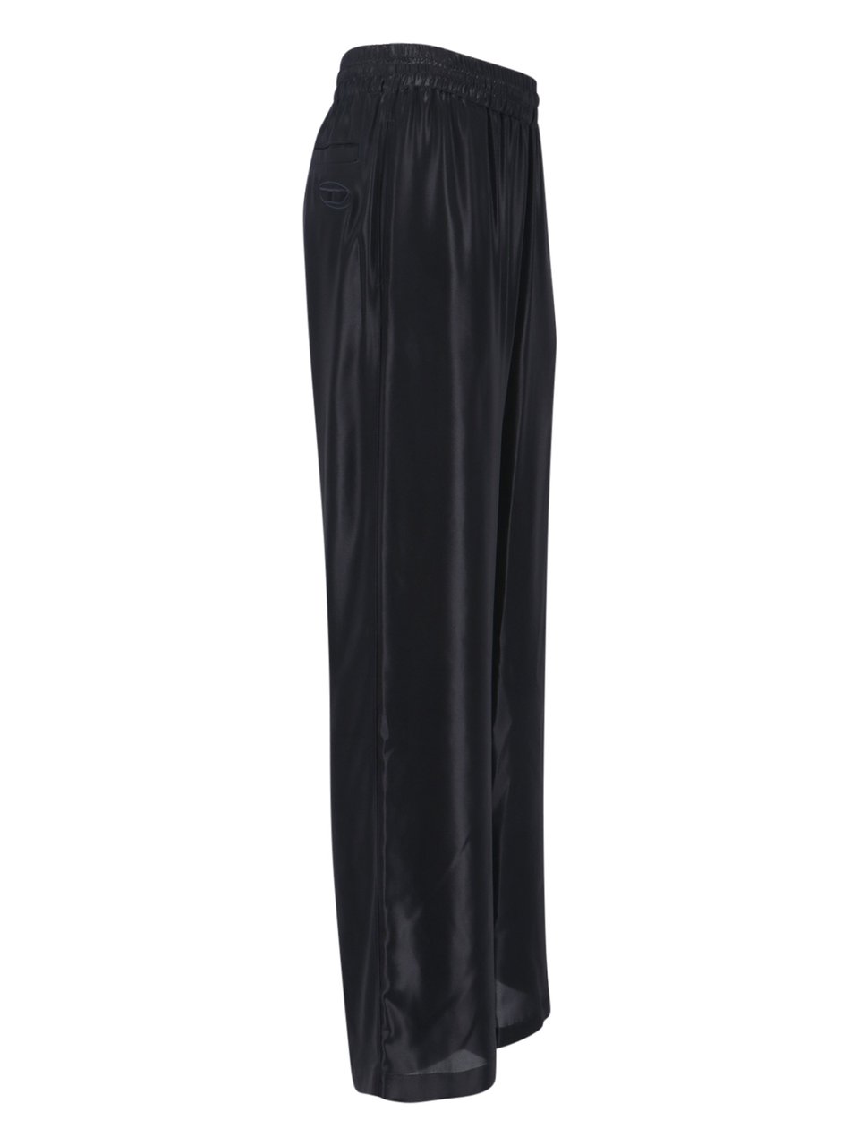 Diesel Mid-Rise Black Pants With Adjustable Waist And Subtle Logo Zwart