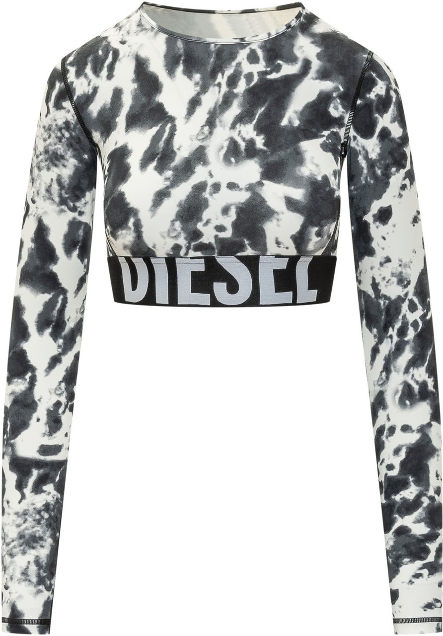 Diesel Top Melissa Cropped con Stampa Astratta Divers