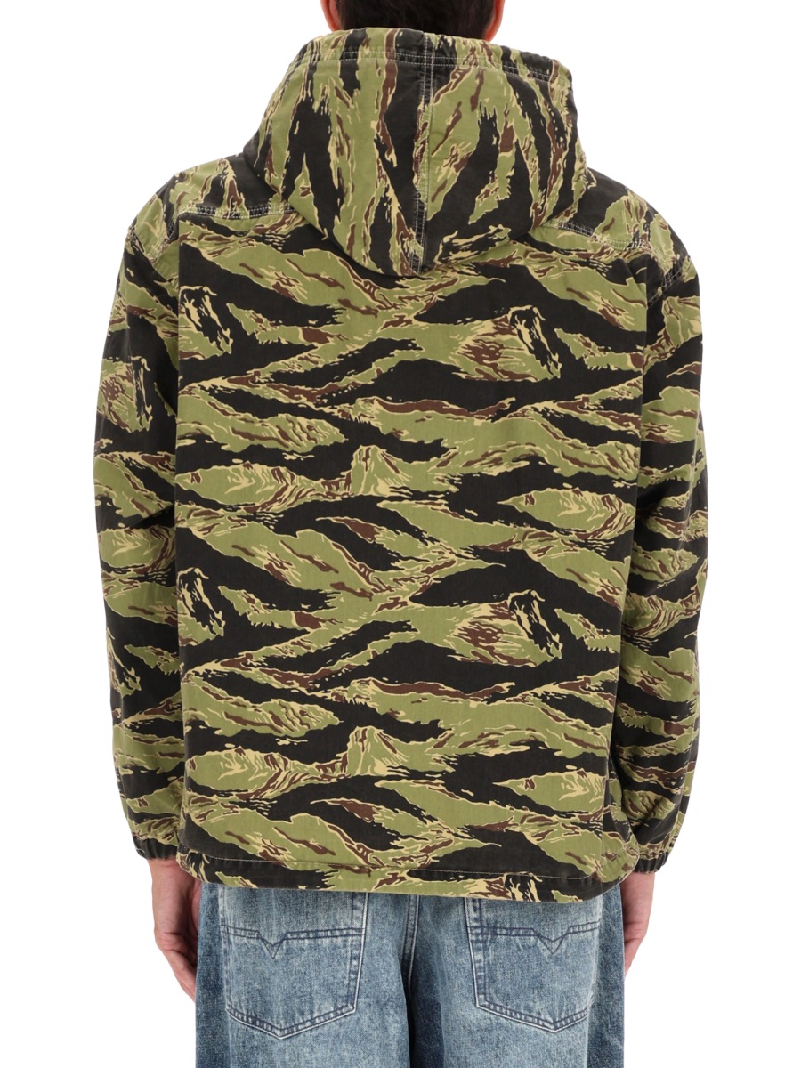 Diesel Camouflage Hooded Denim Jacket Grijs