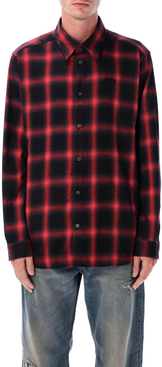 Diesel Oval D Check Shirt Red Check Rood