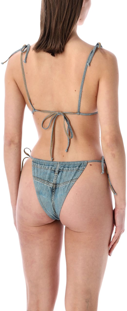Diesel Diesel Tatiana-Dnm denim-effect triangle bikini top Blauw