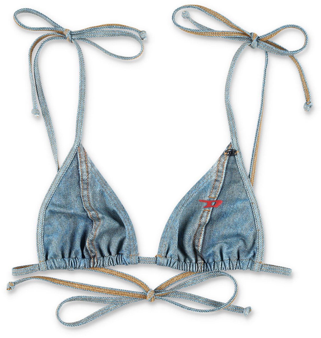 Diesel Diesel Tatiana-Dnm denim-effect triangle bikini top Blauw