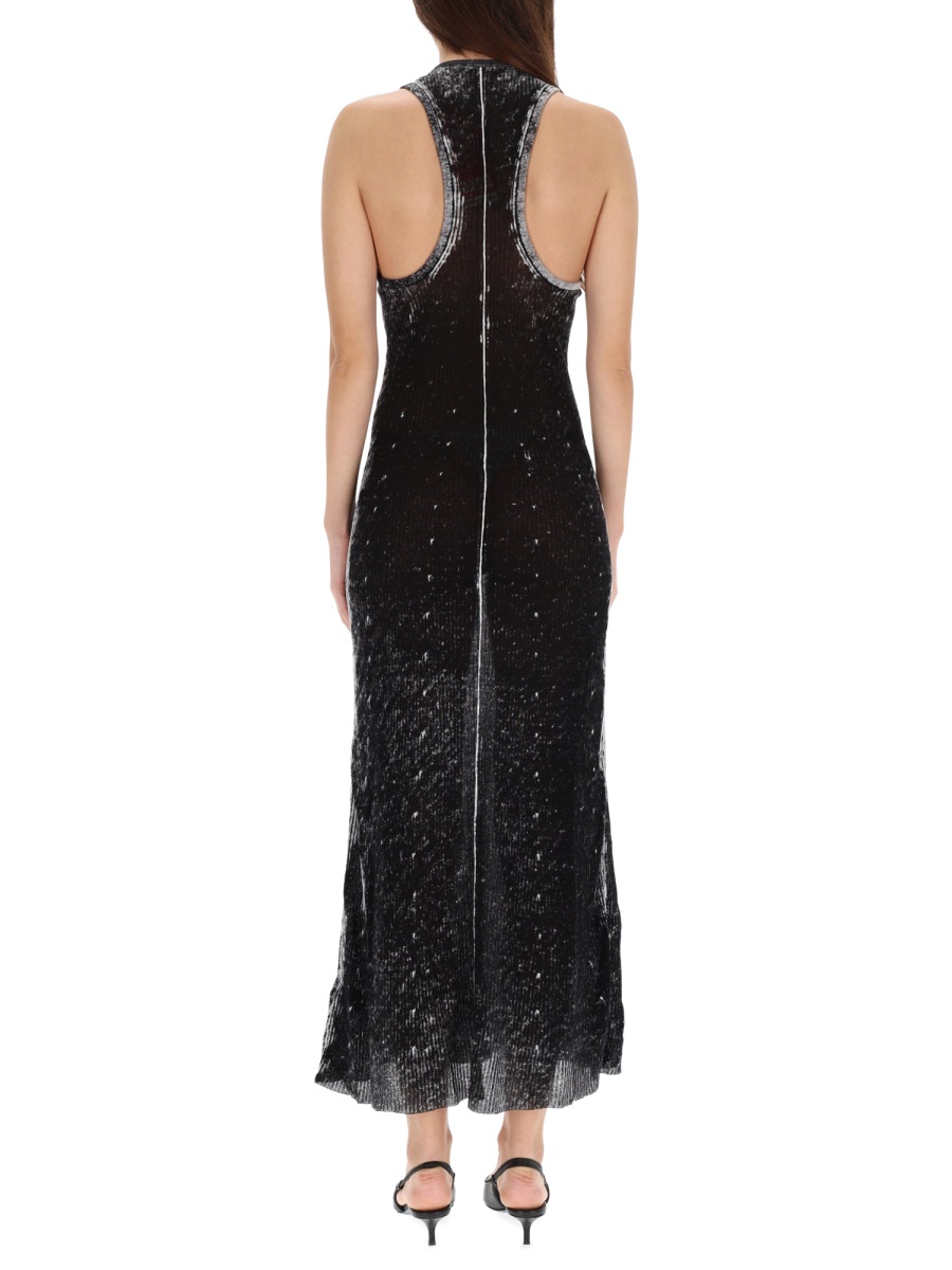 Diesel M-Rab Racerback Textured Midi Dress Zwart