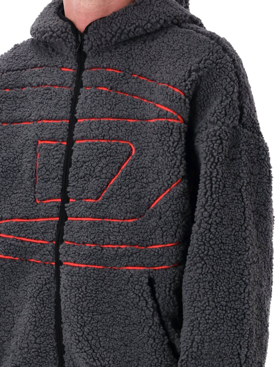 Diesel Pile Hoodie Jacket Grigio Grijs