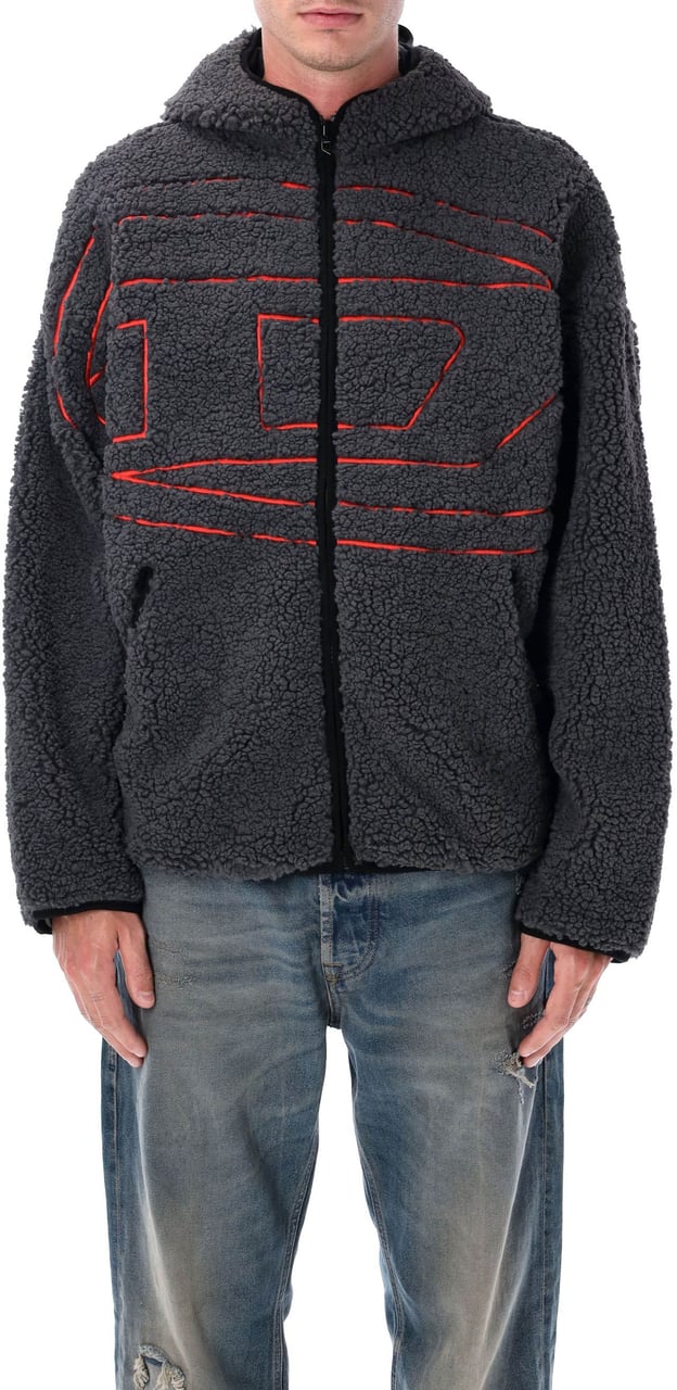 Diesel Pile Hoodie Jacket Grigio Grijs