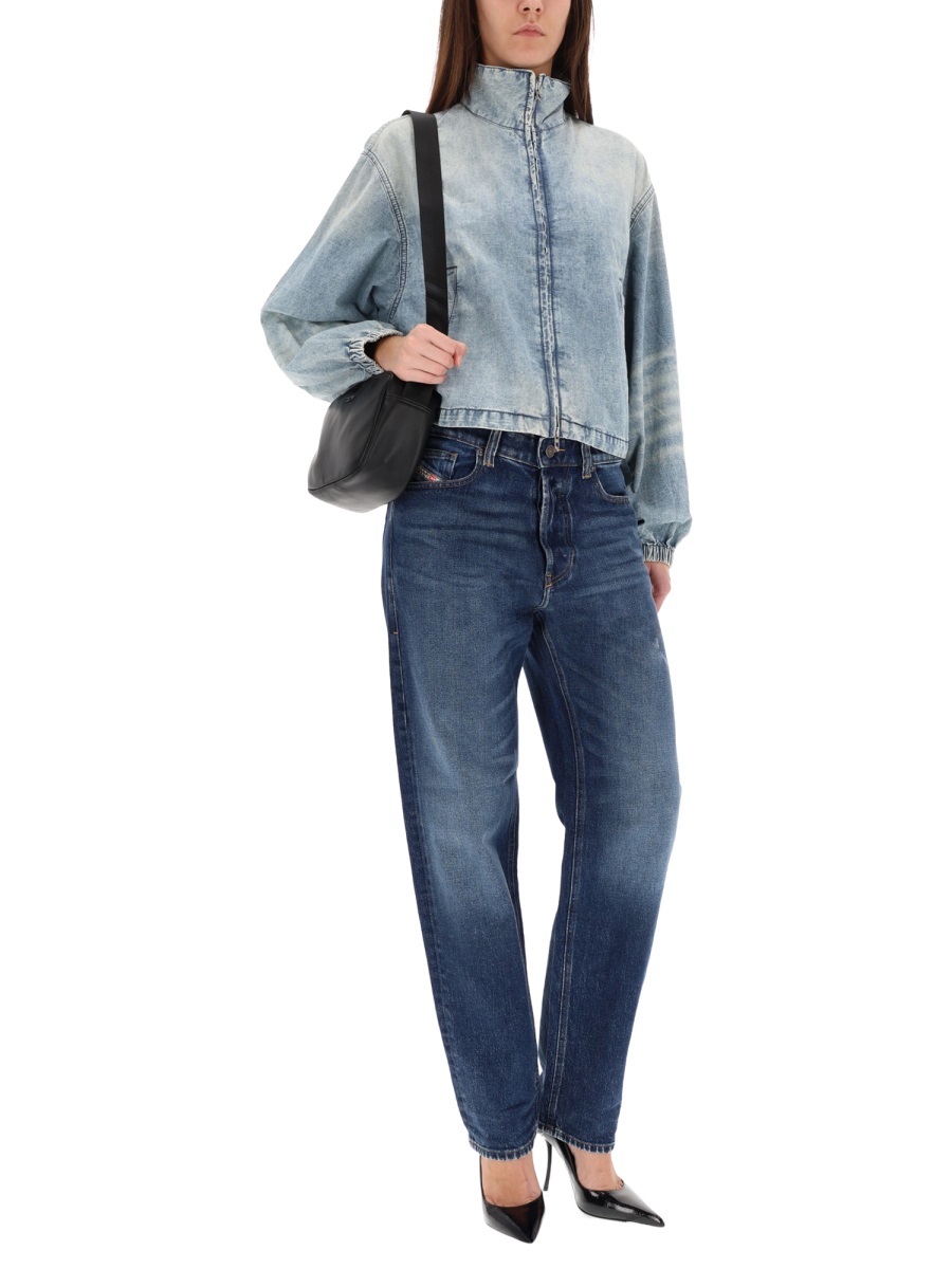 Diesel De-Flowye-S Cropped Denim Jacket Grijs