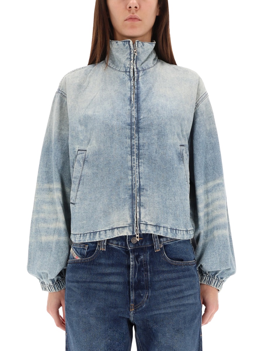 Diesel De-Flowye-S Cropped Denim Jacket Grijs