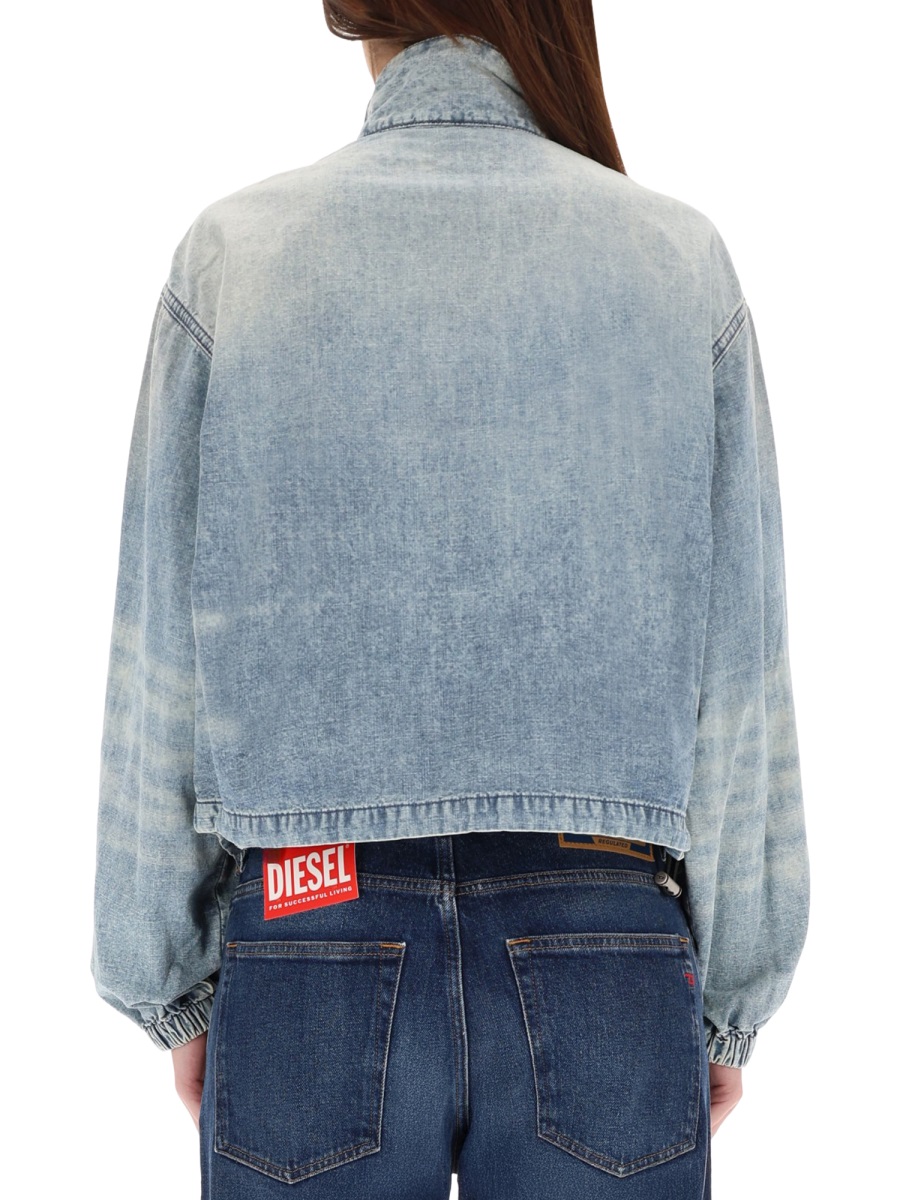 Diesel De-Flowye-S Cropped Denim Jacket Grijs