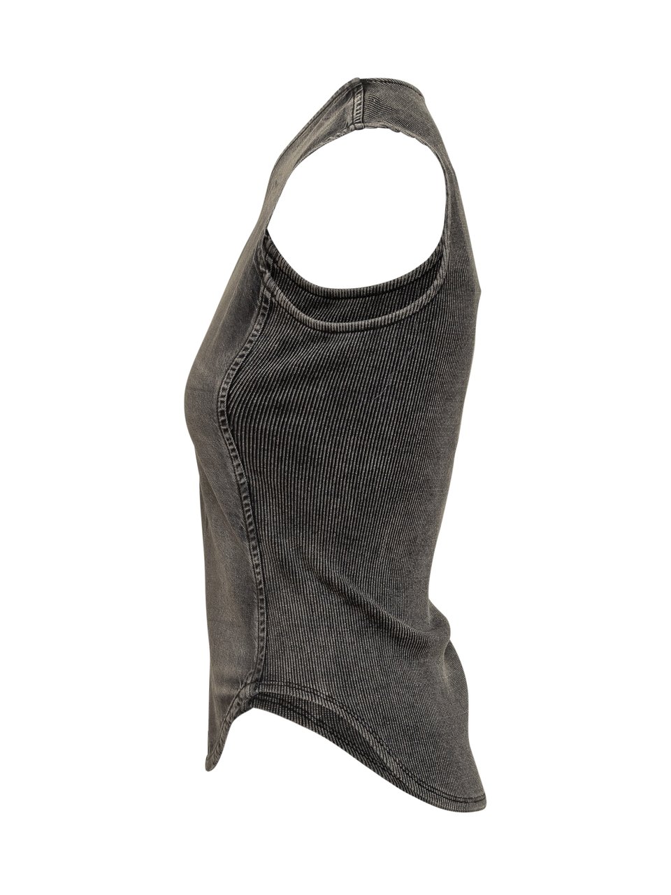 Diesel Diesel Top Nero in Denim Effetto Vintage Donkergrijs